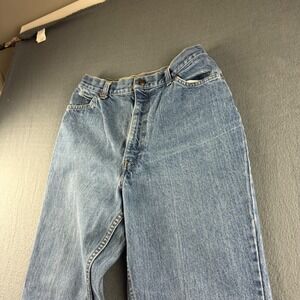 Vintage 70s Levis Jeans Women's 28x30 Blue Orange Tab Talon Zipper Mom High Rise